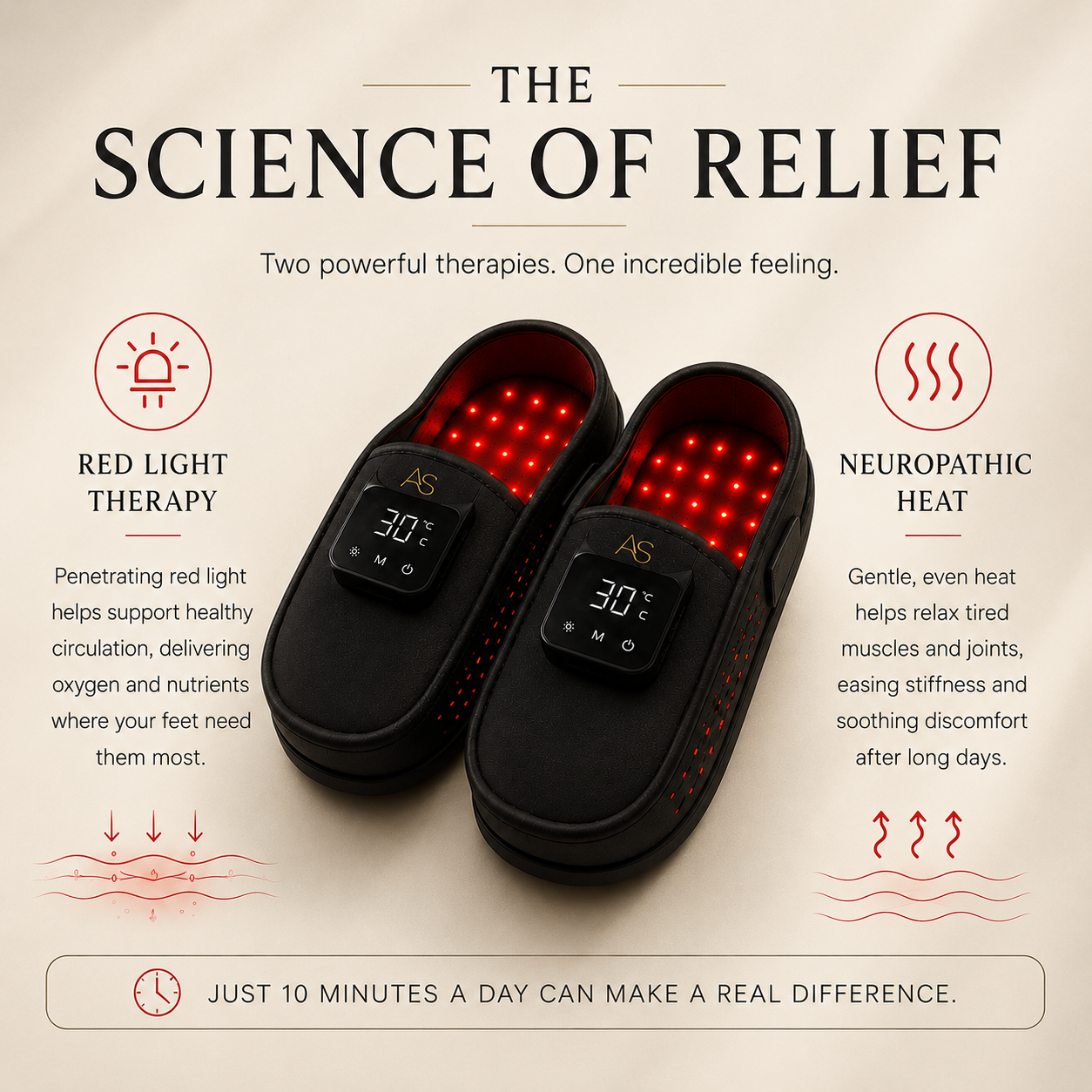 Aure Step™ Red Light Slippers