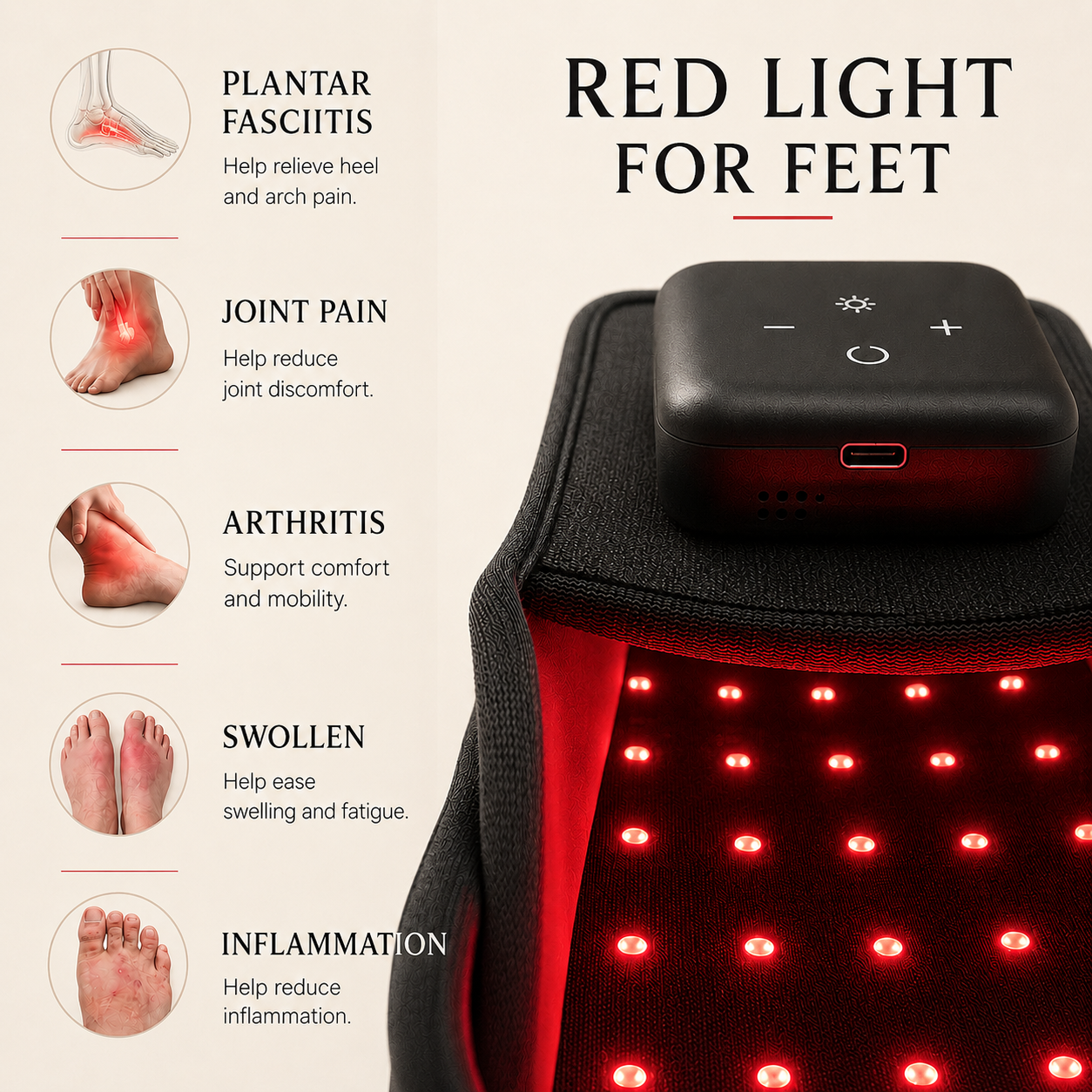 Aure Step™ Red Light Slippers