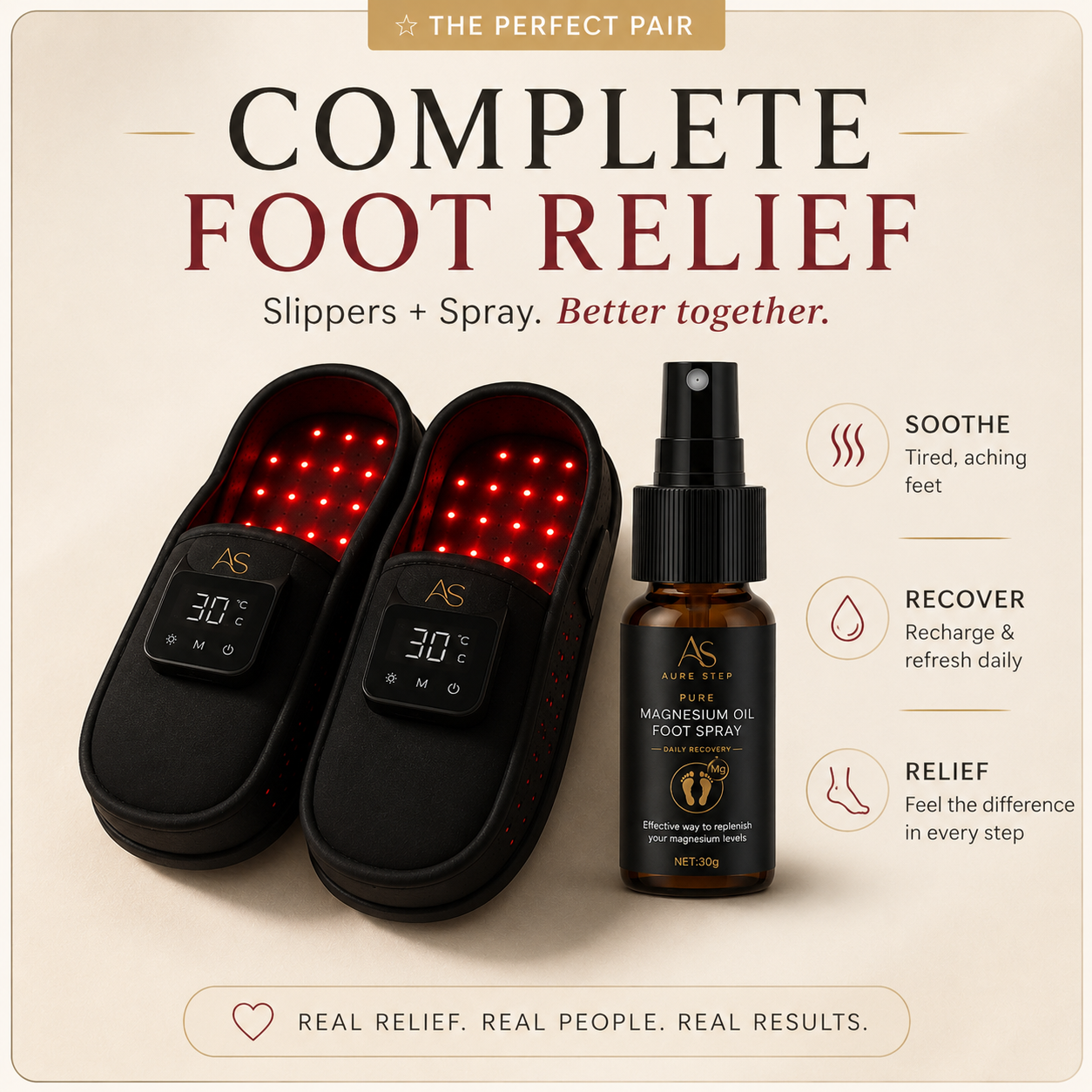 Aure Step™ Red Light Slippers
